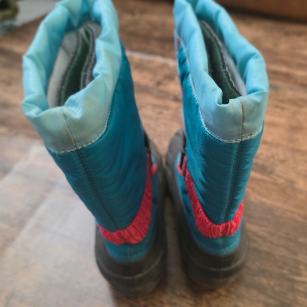 SOREL Super Trooper Snow Boots Kids Size 2 Blue Pink Waterproof NY1885-477 - Picture 3 of 5